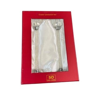 Simon Designs Set of 2 Candlesticks 8" Diamond Stem
